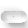 Contour Freestanding Bathtub White Includes built in Chrome overflow & Waste- 1700x750x580 mm