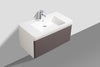 Milan 900 Gloss Grey Single Draw Vanity Set