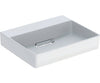 ONE lay-on washbasin, rectangular, horizontal outlet