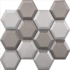 Prism Light Grey Hexagonal 73x73 223x258 (17 Sheet / m²)