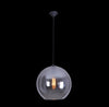 1xE27 30cm Glass Ball Pend Black/Smoke