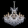 19xE14 White Arms K9 Crystal Chandelier