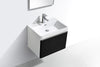 Milan 600Black Single Drawer Vanity Set