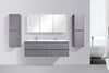 Enzo 1500 Concrete Four Draw Vanity Set