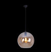 1xE27 30cm Glass Ball Pend Black/Amber