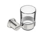 Glass Tumbler + Holder Polished Stainless Steel
