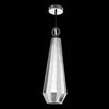 1xE27 Diamond Large Glass Pendant Chrome