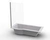 Tokyo Right HandShower Bath Polished White Incl. Curved Screen1700x750x400mm