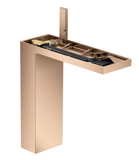 Single Lever Basin Mixer 230 for Wash Bowls with Push-open Waste Set without Plate Polished Red Gold