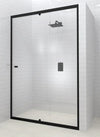 Lave Seine Adjustable Pivot Door Fully Framed 850-1050x2000mm (6-5mm) - Black Frame Clear Glass