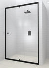 Lave Seine Adjustable Pivot Door Fully Framed 850-1050x2000mm (6-5mm) - Black Frame Clear Glass