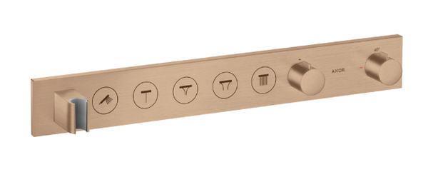 Axor Showersolutions Thermostatic Module Select 670/90 for 5 Functions Brushed Red Gold