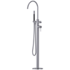 Joan Freestanding Bath Mixer including Handshower - Stainless Steel