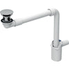 Washbasin drain, space-saving model, with free outlet and valve cover: d=40mm, bright chrom