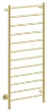 Natural 12 Bar 500mm straight Heated Towel Rail with PTS Select Switch Champagne Gold