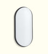 Smooth Matt Black Powdercoat Pill Mirror 32mm Deep Edge, 550x1000mm
