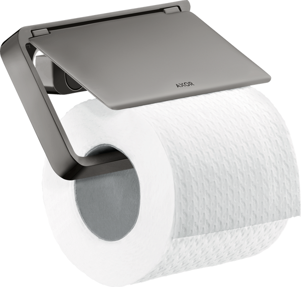AXOR Universal Softsquare Toilet Paper Holder With Cover Polished Black Chrome