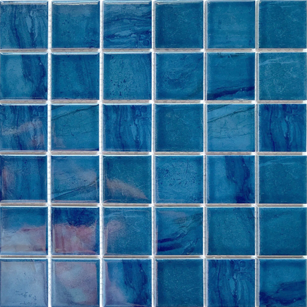 Yale Blue Ceramic Mosaic Sheet (48x48mm) 300x300mm Per Sheet - 11 Sheets per sqm
