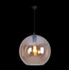 1xE27 40cm Glass Ball Pend Black/Amber