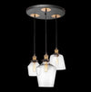 3xE27A/Brass & Glass Pendant Cluster