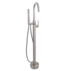 Satin Stainless Steel RoundFree Standing Bath Mixer with Hand Shower