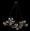 14xG9 Round Bubble Glass Pendant BL/Smoke Bulbs included