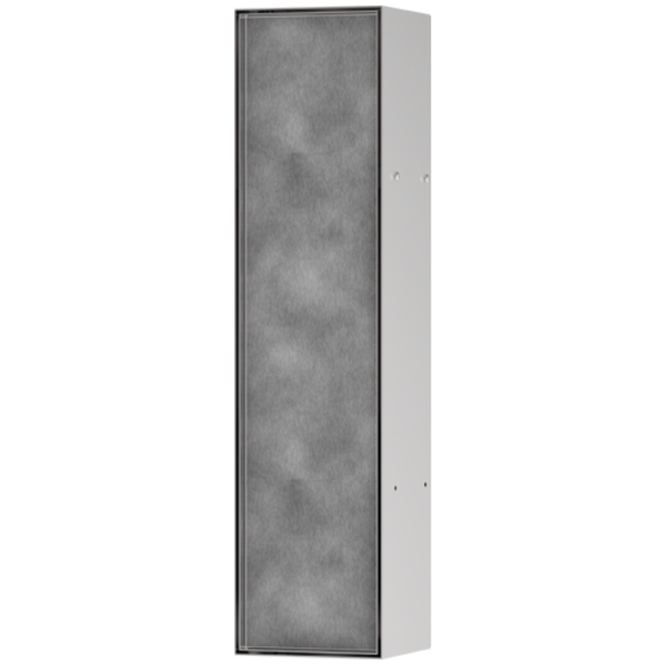 XtraStoris Rock Recessed Toilet Brush Holder with Storage Shelf and Tileable Door - Brushed SS
