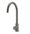 Round Gooseneck Kitchen Mixer Tap With Pinless Handle Brushed Gun Metal
