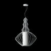 1xE27 Wide Wire Metal Pendant White