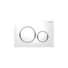 Sigma20 Flush Plate Matt White With Polished Chrome Accent