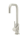 Round Kitchen Mixer Curved Tap - Brushed Nickel