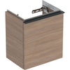 iCon cabinet for handrinse basin, with one door: B=37cm, H=41.5cm, T=27.9cm, oak / wood-textured me