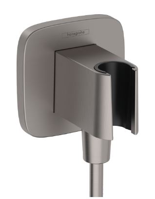 Hansgrohe Fixfit Q Wall Outlet With Shower Holder Brushed Black Chrome