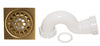 Square Shower Trap Brushed Brass