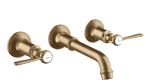 3-hole Basin Mixer Concealed Installation Wall-mounte With Spout 165-225 mm & Lever Handles