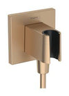 Hansgrohe Fixfit E Wall Outlet With Shower Holder Brushed Bronze