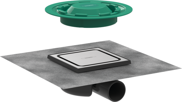 Hansgrohe Raindrain Spot Complete Set Point Drain 150/150 Brushed Stainless Steel