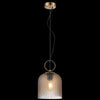 1xE27 Chestnut Glass Pendant Brass/Amber