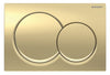 Alpha 01. actuator plate for dual flush, round brass-coloured