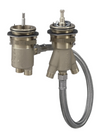 Basic set for 2-hole rim mounted thermostatic bath mixer