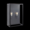2xE27 XLarge Flush Wall Light Black IP44
