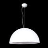 1xE27 Large Dome Pendant White & Silver