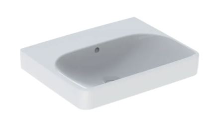 GEBERIT SMYLE Washbasin Square White 550X440mm - No Tap Hole With Overflow