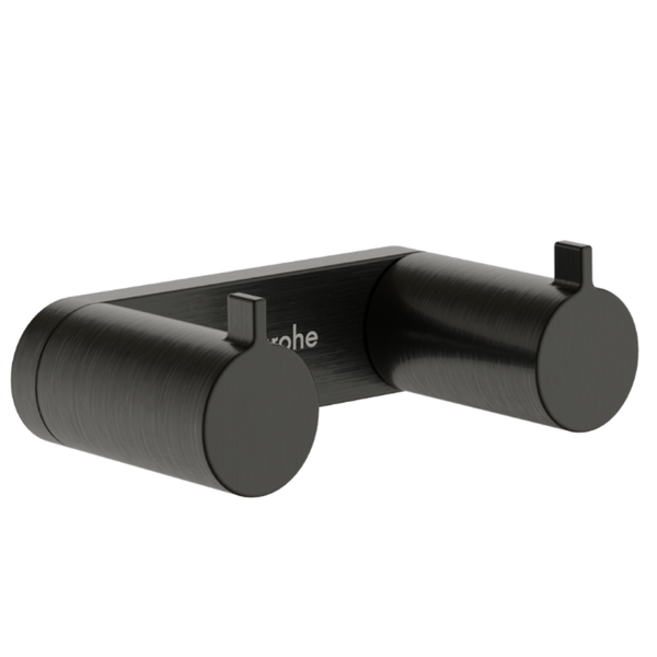 AddStoris S Towel hook double Brushed Black Chrome