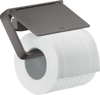 Universal Toilet Paper Holder With Cover Brushed Black Chrome