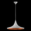 1xE27 Conical Metal Pendant White&Gold