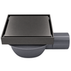120MM Reversible Square Solid Shower Trap - Gun Metal Grey