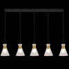 5xE27 Cleopatra Glass Pendants on a Bar