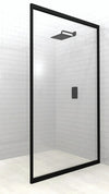 Lave Seine Universal Return Panel Full Framed 900x2000mm (5mm) - Black Frame Clear Glass
