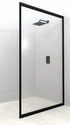 Lave Seine Universal Return Panel Full Framed 900x2000mm (5mm) - Black Frame Clear Glass